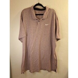 Nike Dri-FIT Heathered Mauve Polo Men 3XL SS Athleisure Golf Outdoors Work Coach